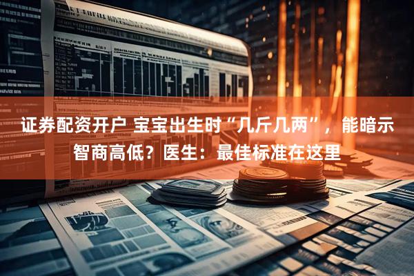 证券配资开户 宝宝出生时“几斤几两”，能暗示智商高低？医生：最佳标准在这里